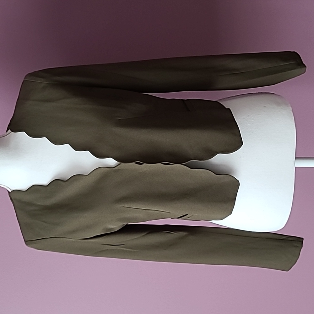 Love Tree Olive Scalloped Dress Jacket